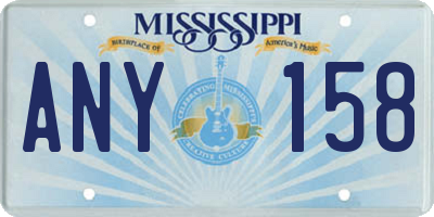 MS license plate ANY158
