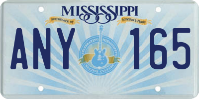 MS license plate ANY165
