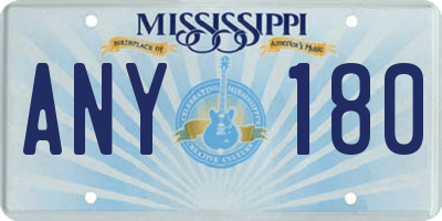 MS license plate ANY180
