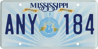 MS license plate ANY184