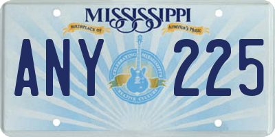 MS license plate ANY225