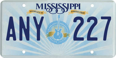 MS license plate ANY227