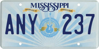 MS license plate ANY237