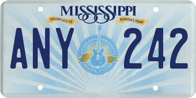 MS license plate ANY242