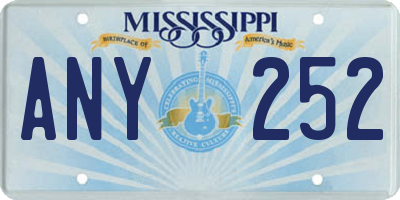 MS license plate ANY252