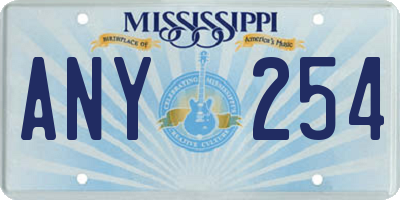 MS license plate ANY254