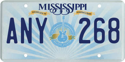 MS license plate ANY268