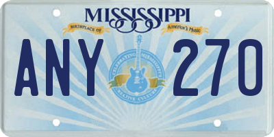 MS license plate ANY270