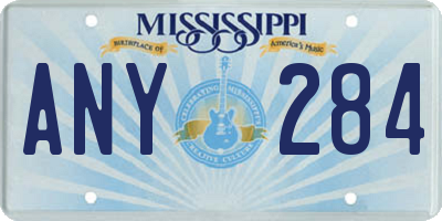 MS license plate ANY284