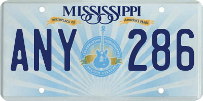 MS license plate ANY286