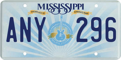 MS license plate ANY296