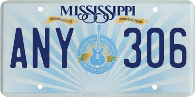 MS license plate ANY306