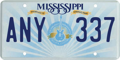 MS license plate ANY337