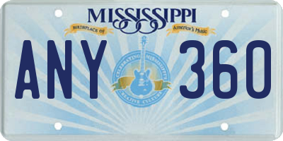 MS license plate ANY360