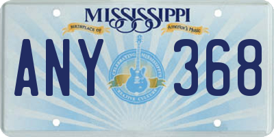 MS license plate ANY368