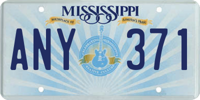 MS license plate ANY371