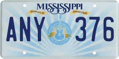 MS license plate ANY376
