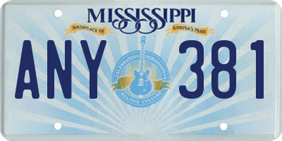 MS license plate ANY381