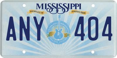 MS license plate ANY404