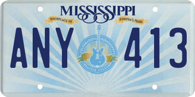 MS license plate ANY413