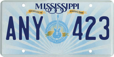 MS license plate ANY423