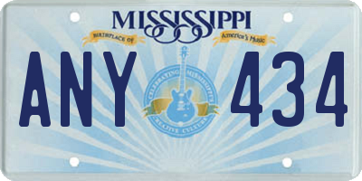MS license plate ANY434