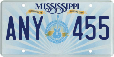 MS license plate ANY455