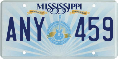 MS license plate ANY459