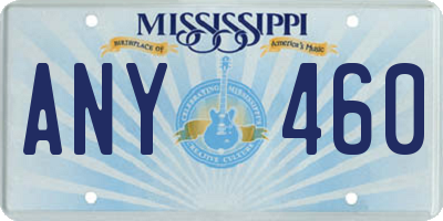 MS license plate ANY460