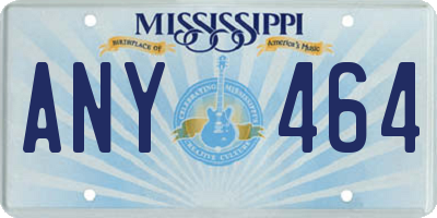 MS license plate ANY464