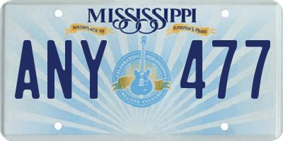 MS license plate ANY477
