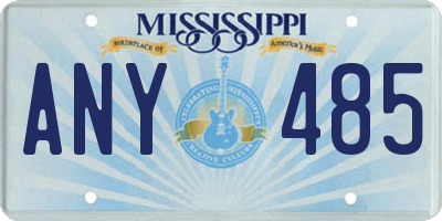 MS license plate ANY485