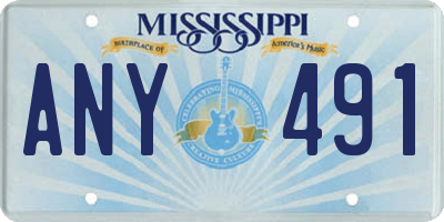 MS license plate ANY491
