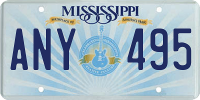 MS license plate ANY495