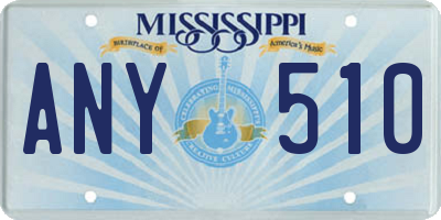 MS license plate ANY510