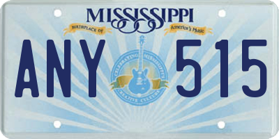 MS license plate ANY515