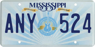 MS license plate ANY524