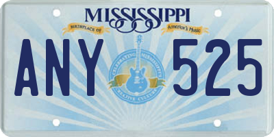 MS license plate ANY525