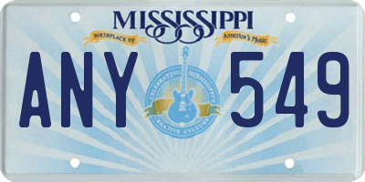 MS license plate ANY549