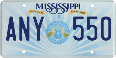 MS license plate ANY550