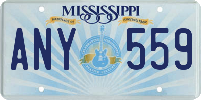 MS license plate ANY559
