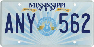 MS license plate ANY562