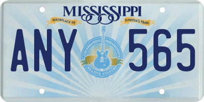 MS license plate ANY565