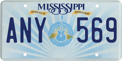 MS license plate ANY569