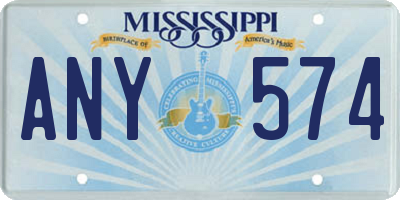 MS license plate ANY574
