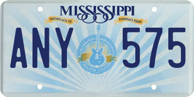 MS license plate ANY575