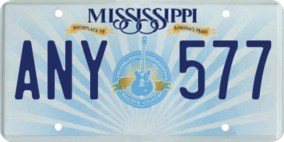 MS license plate ANY577
