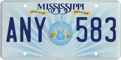 MS license plate ANY583