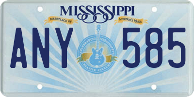 MS license plate ANY585