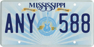 MS license plate ANY588